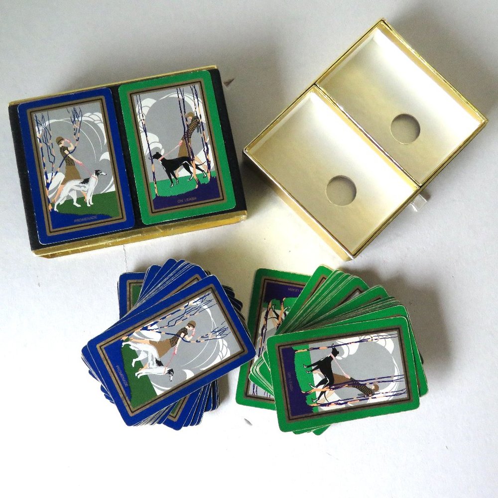 Congress Promenade On Leash Flapper Girl Double Deck Bridge Play Cards Deluxe Co